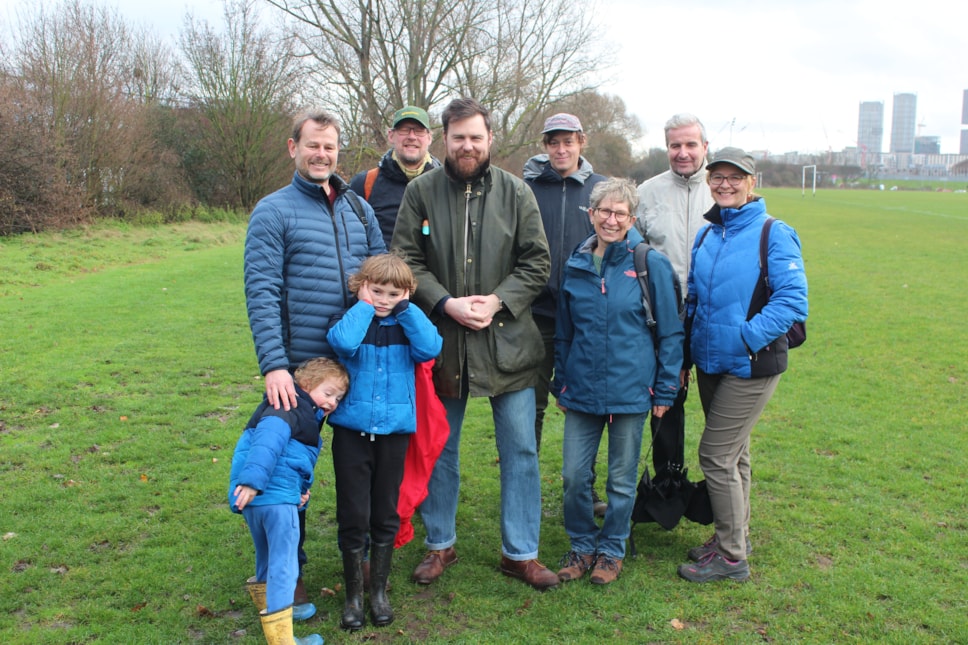 David Elliott, Chief Executive Trees for Cities, Cllr Jon Burke, and Christine Kings, Tree Musketeers with Hackney Council and Trees for Cities staff