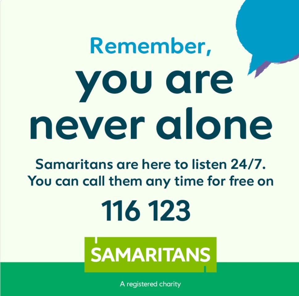 Anglia’s railway supports Samaritans 24/7 day: Samaritans Awareness Day - never alone