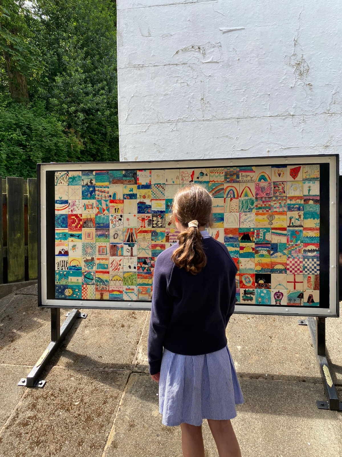 An image of the community artwork unveiled at Prestbury Station