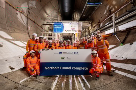 Miners from TBM Anne celebrate completing the Northolt Tunnel 2: Miners from TBM Anne celebrate completing the Northolt Tunnel 2