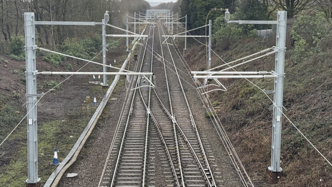 The newly installed power lines between Wigan to Bolton have been turned on-2