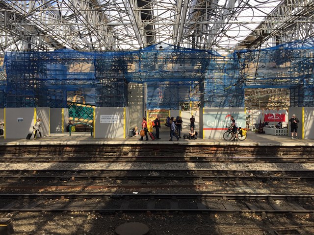 Light begins to stream into Carlisle station as the new roof is unveiled and the scaffolding removed