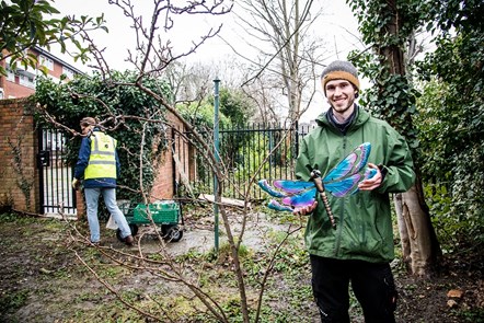 Volunteers gardening at Highbury Quadrant in March 2022 to mark the launch of Islington Greener Together