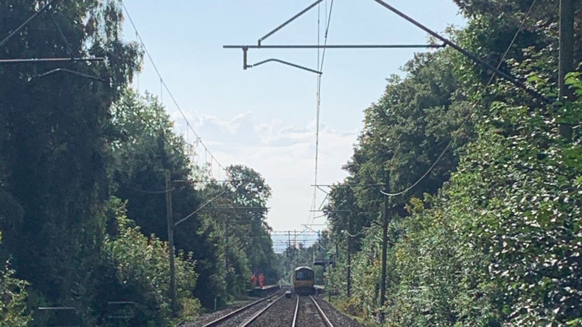 The site of last nights derailment in Bramhall