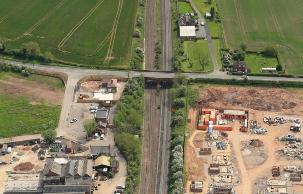 Kirk Hill bridge aerial view