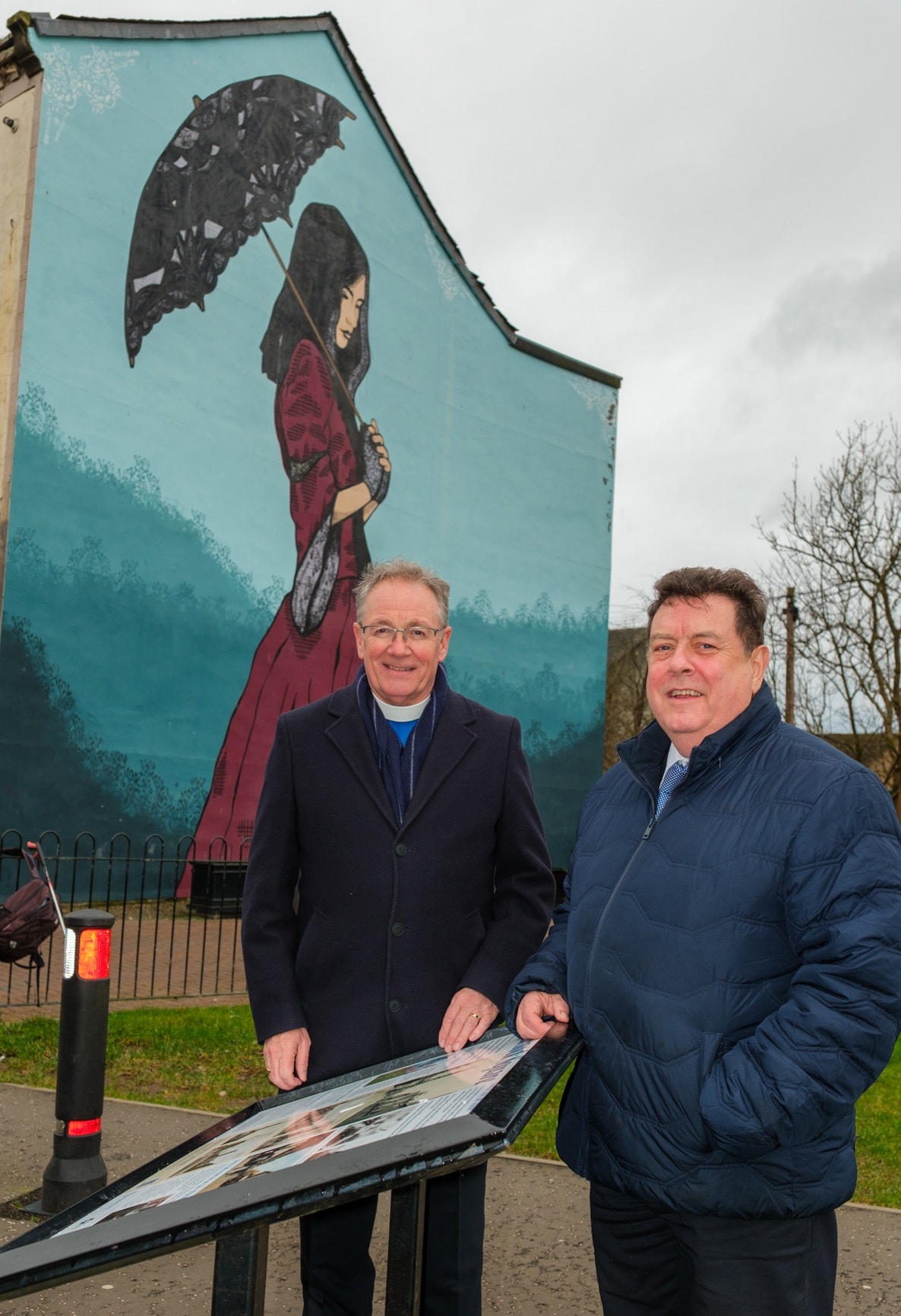St Marnock interpretation board, Cllr Reid, Rev David Cameron-2