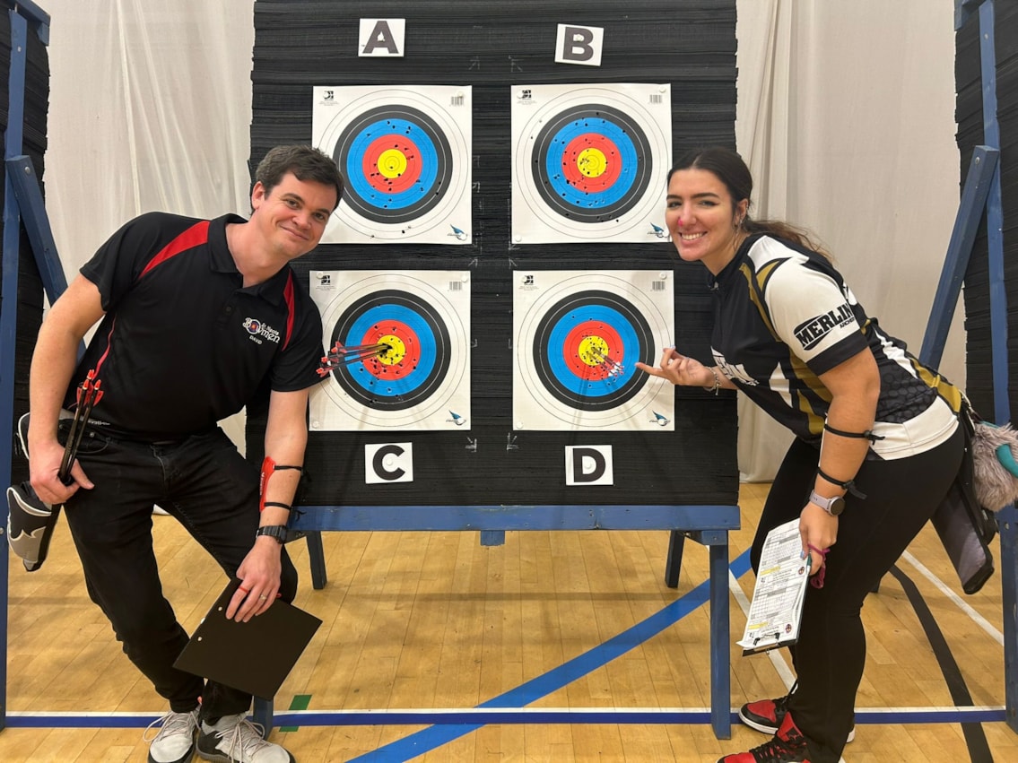 Illaria Knibb with Bedfordshire County teammate David Erwood