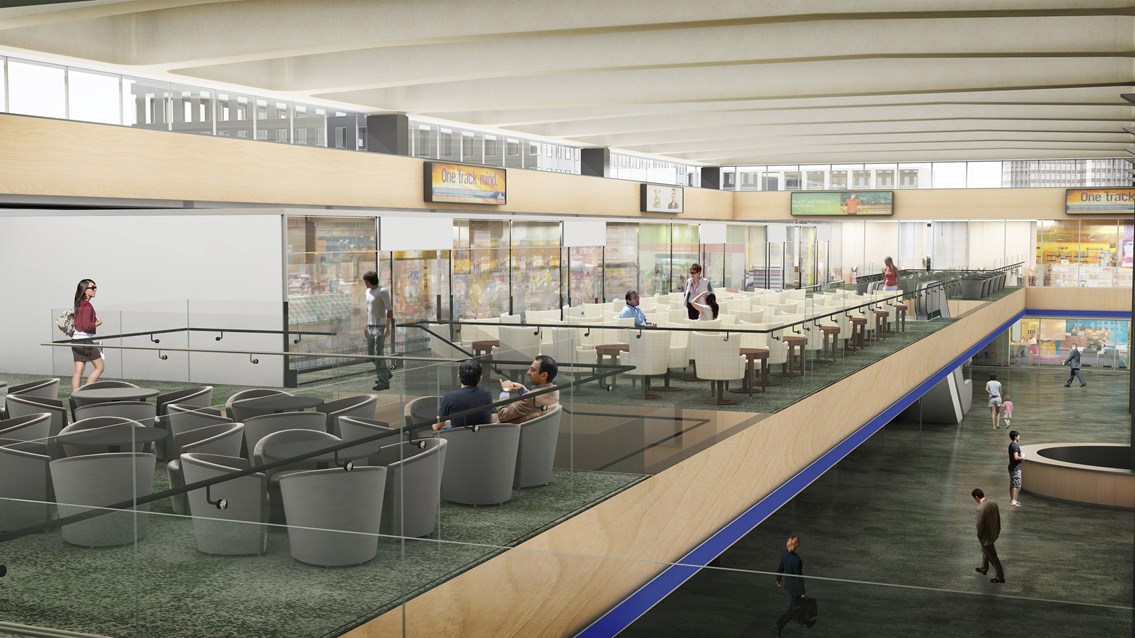 Euston station balcony development: Passengers at Euston can look forward to a bigger, better station with more shops and a wider choice of food and drink as Network Rail begins a £12.5m development of the station