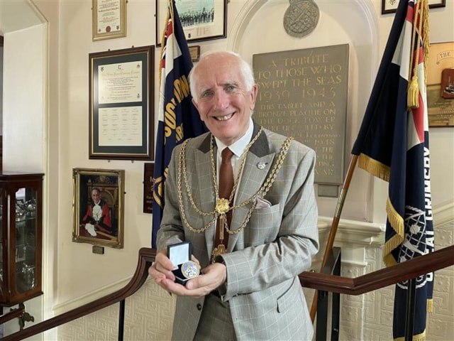 Mayor Beasant with Civic Award