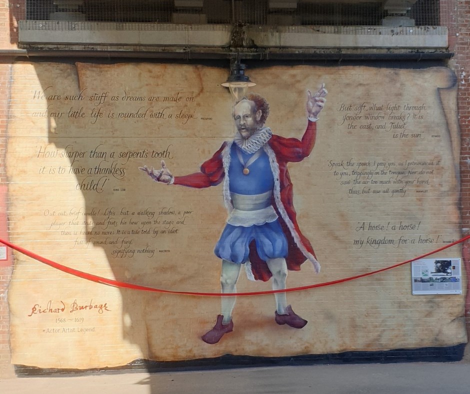 Network Rail and celebrated street artist team up to mark the 400-year anniversary of famed Shakespearean actor Richard Burbage: Richard Burbage Mural 1