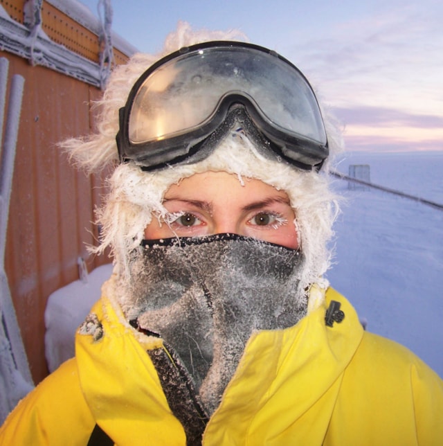 Tamsin Gray at Halley Research Station. Tamsin Gray.