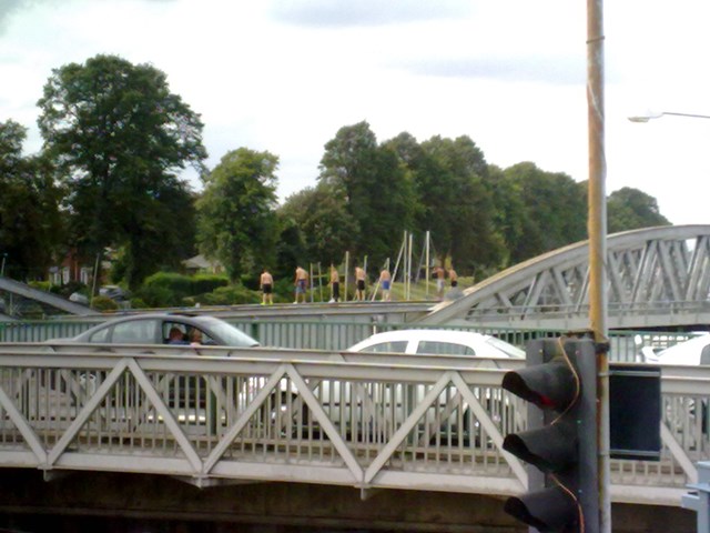 NO MORE EXCUSES FOR LEVEL CROSSING MISUSE IN SCOTLAND: Members of the public trespassing on Boston Grand Sluice Bridge, Lincolnshire