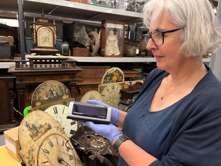 Clocks workshop: Curator Kitty Ross with a 1970s Minitman digital bedside alarm clock from the Leeds collection.
It will be featured alongside a number of historic Leeds-made clocks during next week's workshop.