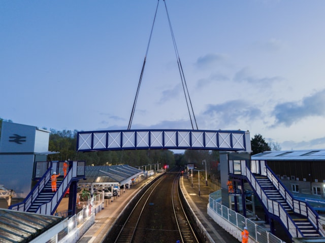 Dumfries - Access for All footbridge and lifts installation - April 14 2024-9: Dumfries - Access for All footbridge and lifts installation - April 14 2024-9