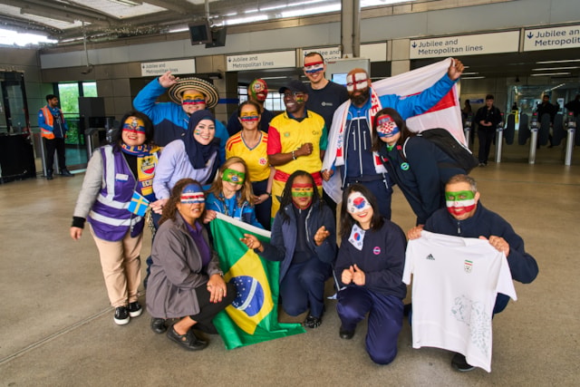 TfL Image - Transport staff from World Cup competing nations gather at Wembley Park Tube station ahead of a busy summer of late night travel (15)