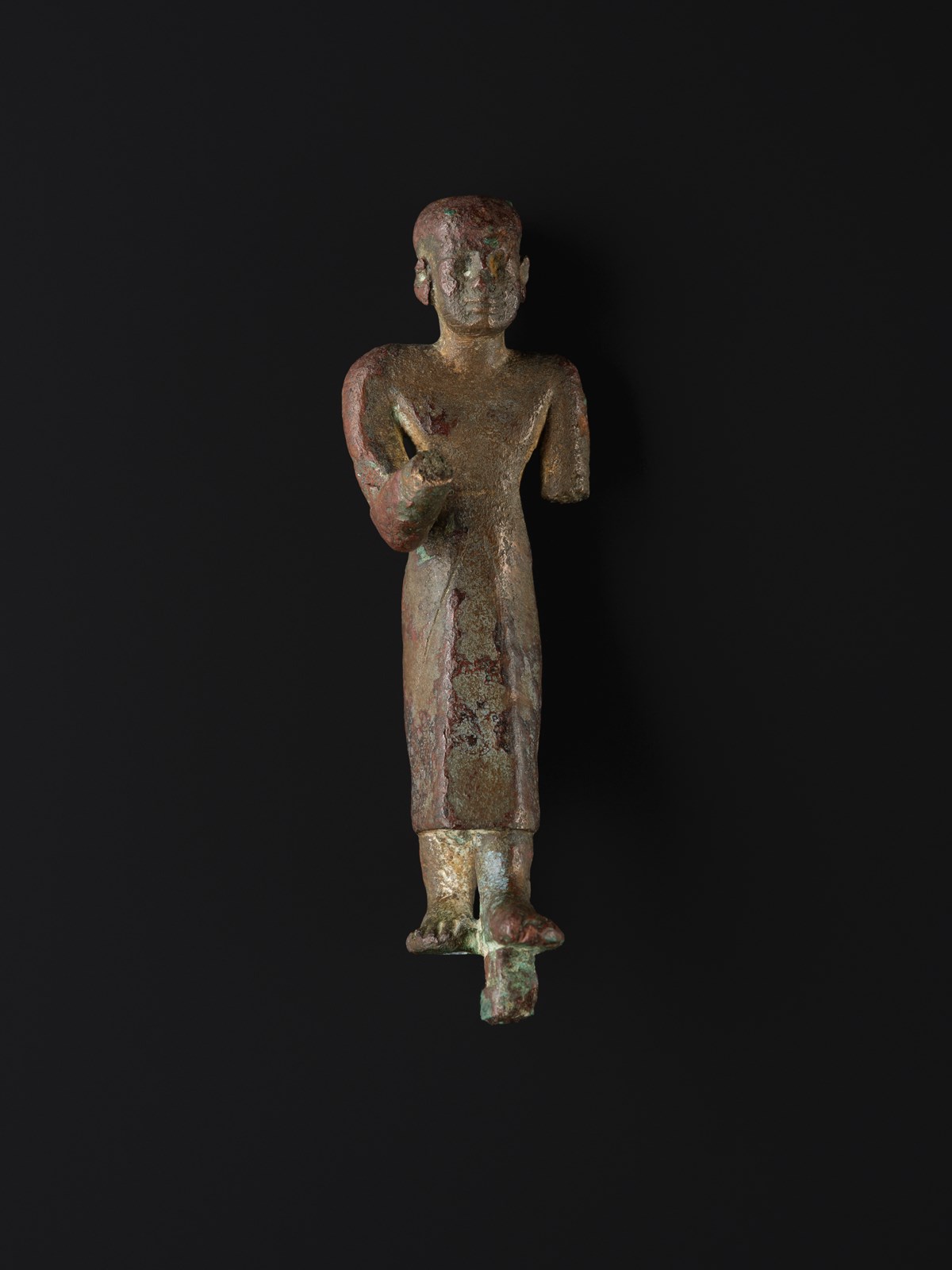 Leaded bronze figurine of a priest, Third Intermediate Period (about 1069-656 BC © National Museums Scotland