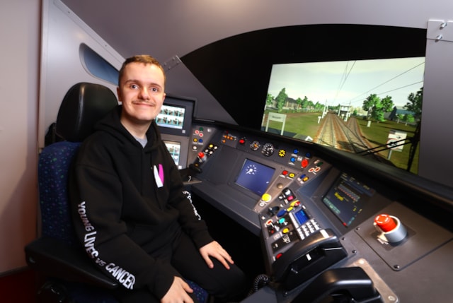 Jack on driver training sim, Newcastle 1 (LNER/Network Rail)