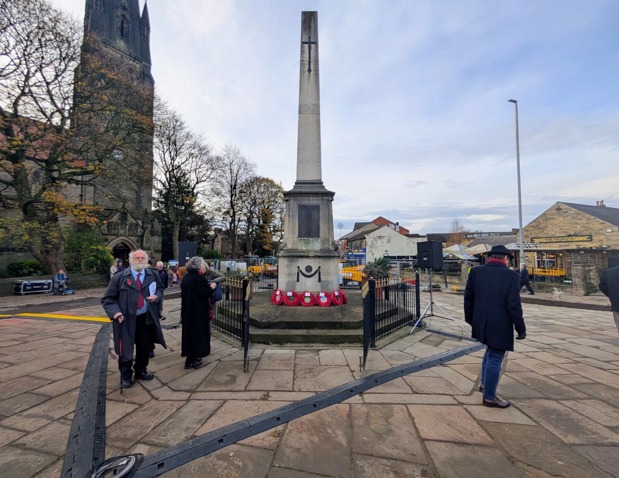 Attendees at the memorial for Remembrance Sunday