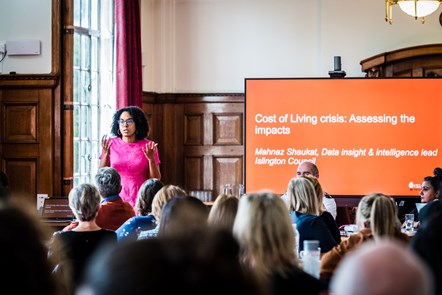 Council Leader Cllr Kaya Comer-Schwartz speaks at the Cost Of Living Summit-3
