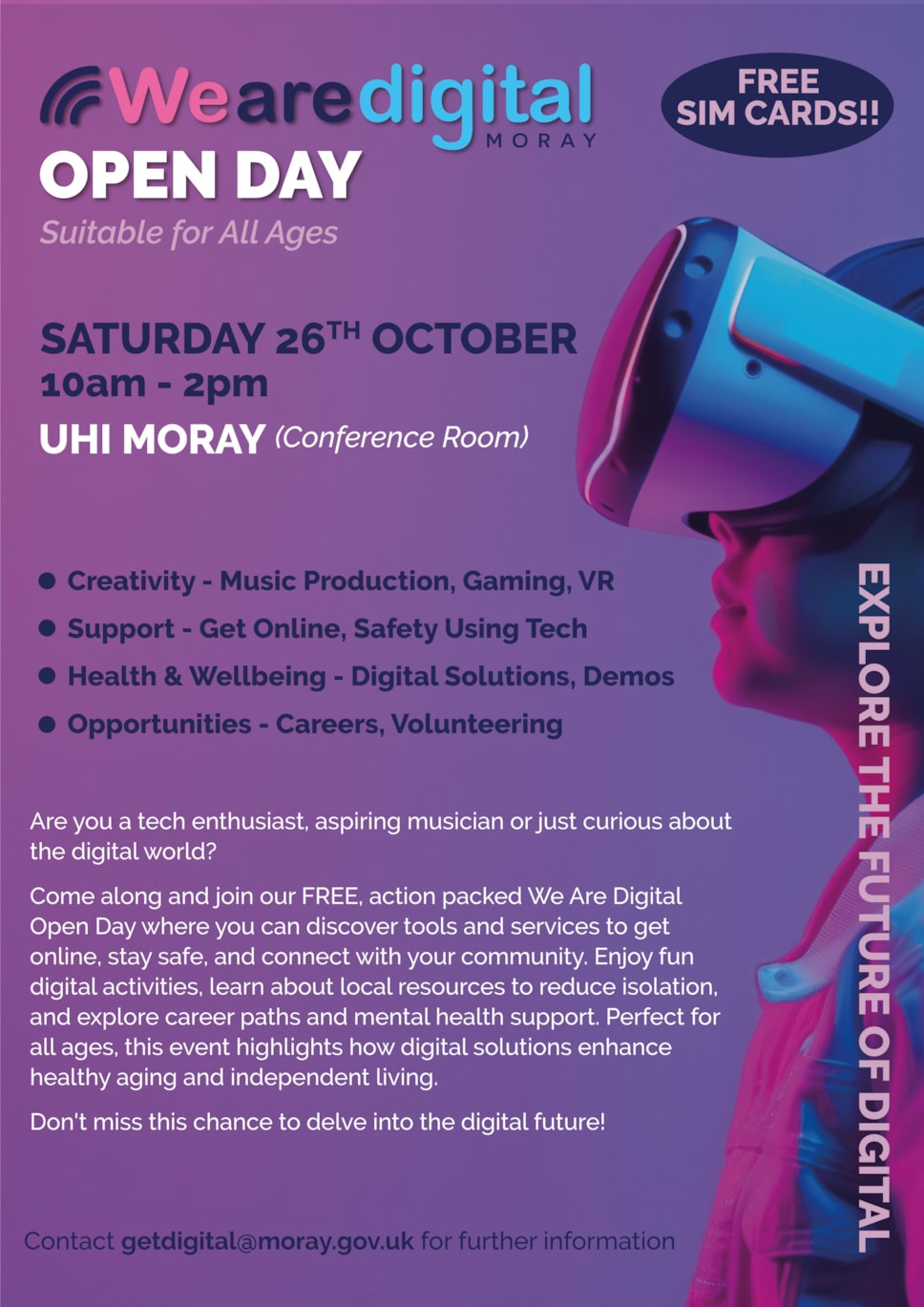 We are digital open day A4poster3 Moray Council News