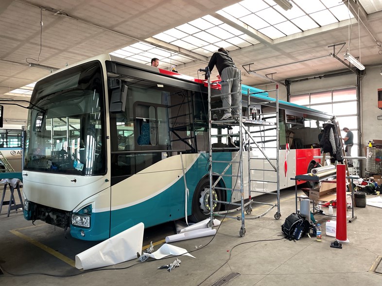 Arriva's re-branding is underway for buses in Central Bohemia, Czech Republic