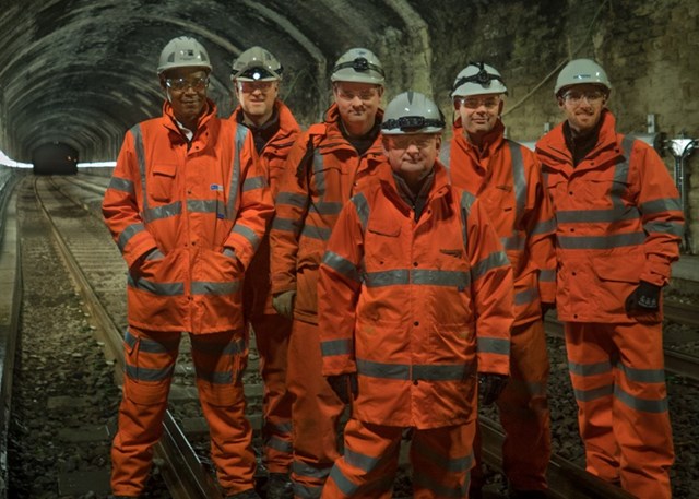 Network Rail engineers in Wolvercote tunnel, Oxford