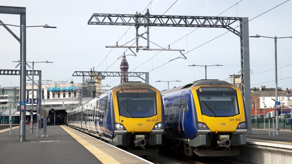 An image of trains at Blackpool North Station