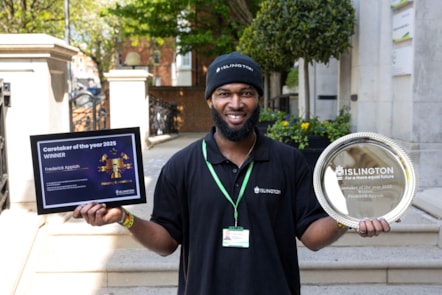 Islington's Caretaker of the Year, Frederick Appiah