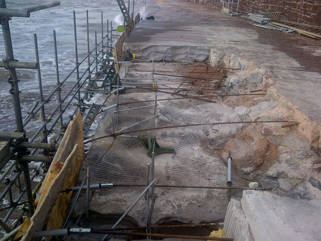 Update on the reopening of the Teignmouth to Smugglers Lane walkway: Damage to the temporary works at Sprey Point ramp in August 2014