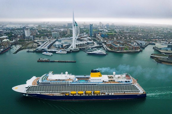 Saga's Spirit of Adventure sails into Portsmouth in preparation for city's first naming ceremony: Spirit Of Adventure arrival Low res