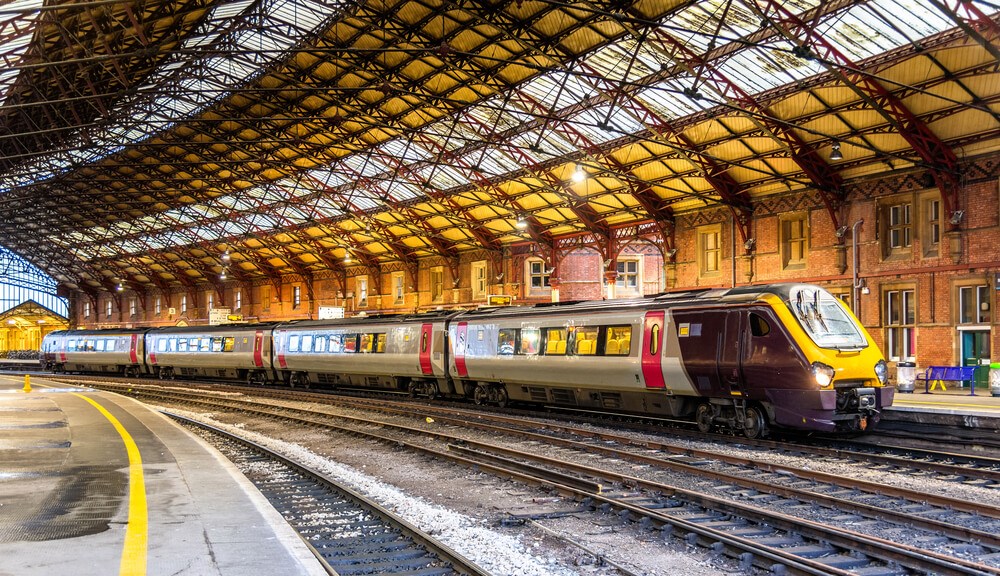 Network Rail’s Western route reveals five year £multi-billion plan to improve the railway and increase services in the West of England: Cross Country train at Bristol Temple Meads