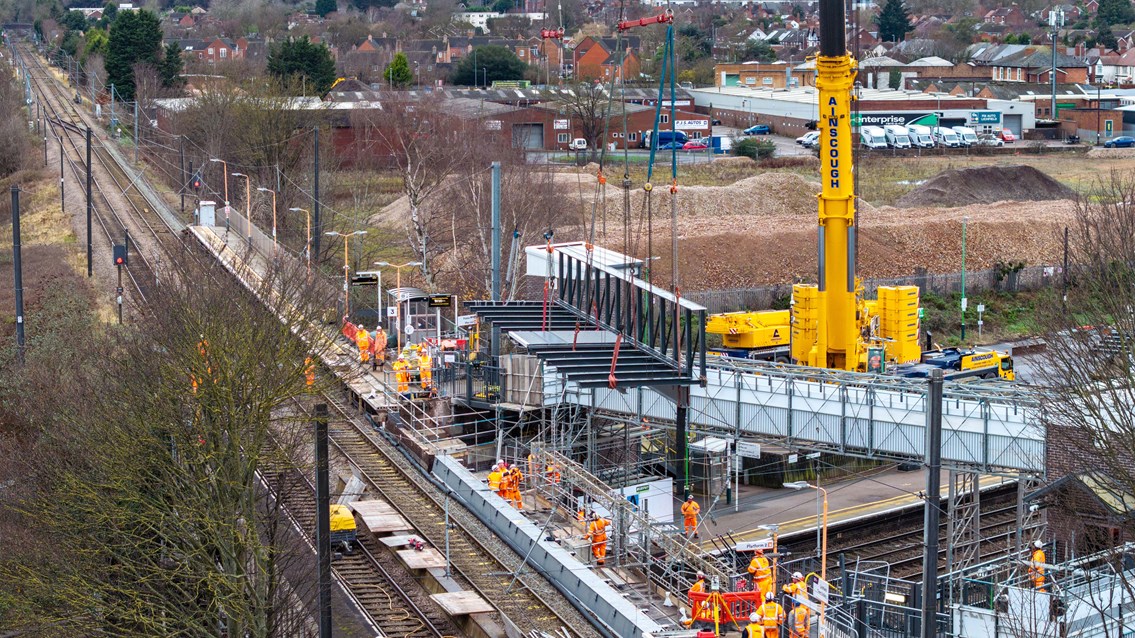 Lichfield Trent Valley platform 3 crane lift