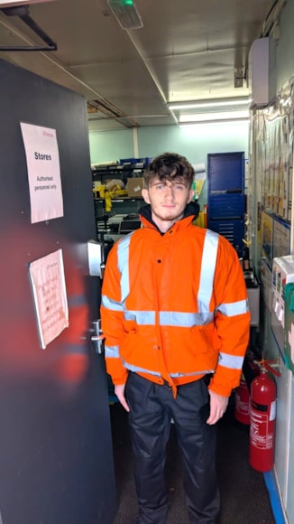 Kai at work in his new role at First Bus
