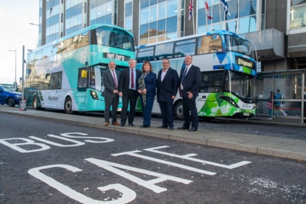 Representatives from First Aberdeen, Stagecoach Bluebird and the Scottish Government hail new bus gate impact