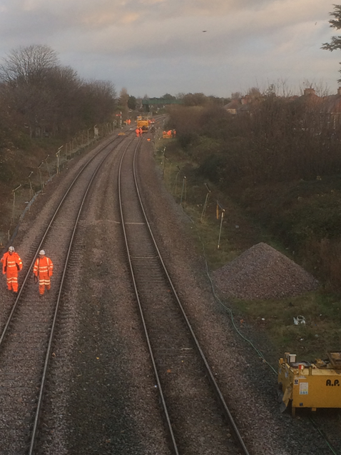 Track upgrade work in Rhyl