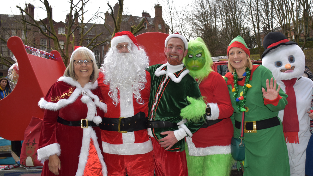 An image of Northern staff handing out presents at Leeds Children's Hospital