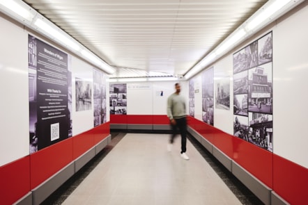 The Wonders of Wigan mural is located in the station underpass and designed to provide a welcoming gateway to those travelling to and from the town by rail.