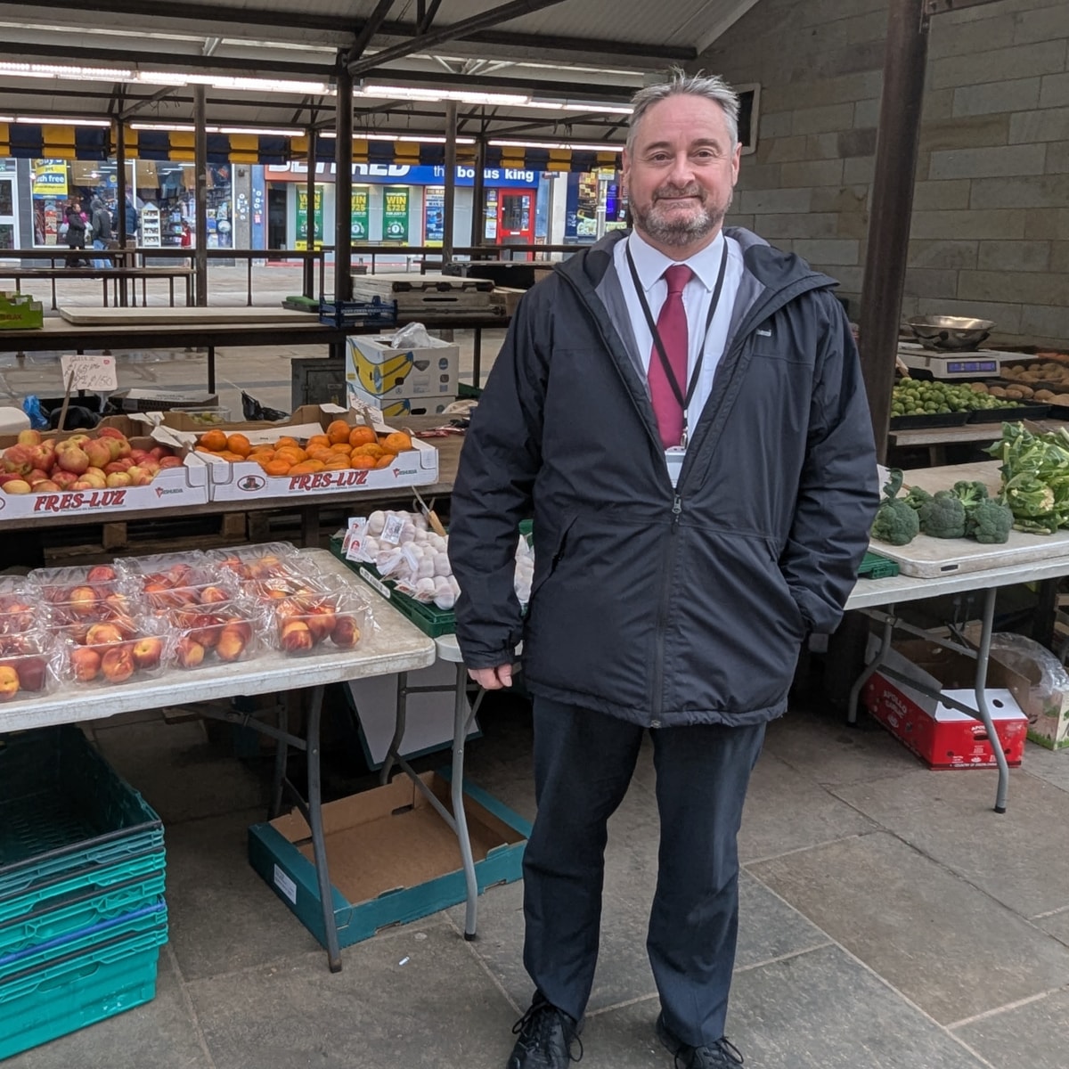 Cllr Paul Bradley, deputy leader of the council, at Dudley Marketplace (Square)