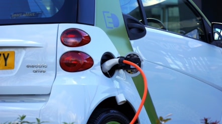 Electric vehicle being charged