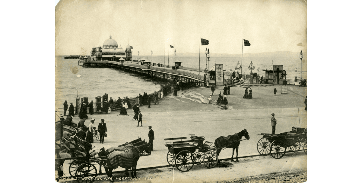 West End Pier in Morecambe, pictured around 1900