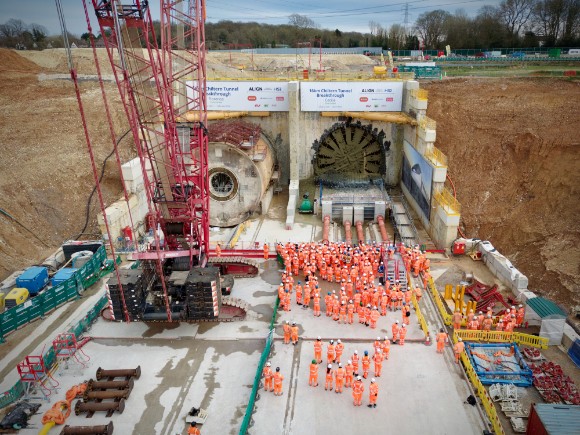240321 TBM Cecilia breakthrough at Chiltern Tunnel North Portal DJI 0063-2