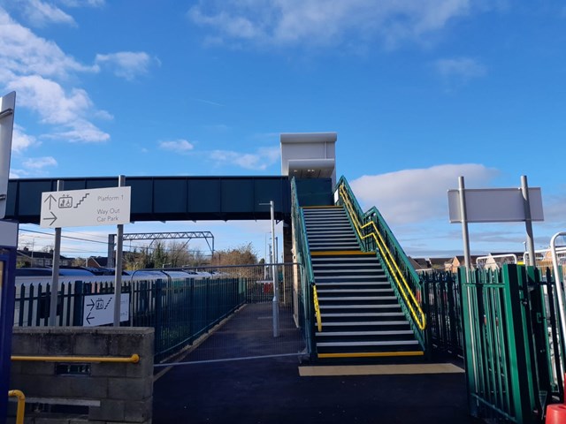 New footbridge at Royston station opens for passengers: New footbridge opens at Royston station, Network Rail (3)