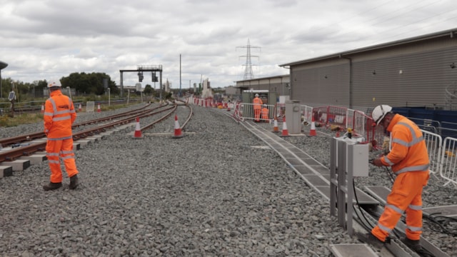 Railway engineers working in Duddeston Birmingham: Railway engineers working in Duddeston Birmingham