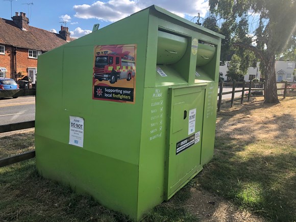 Over £55,000 raised for Fire Fighters Charity through Recycling: Redbourn textile bank
