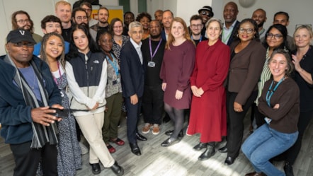 Mayor Woodley with Mayor of London Sadiq Khan and Minister for Local Government and Homelessness Alison McGovern MP