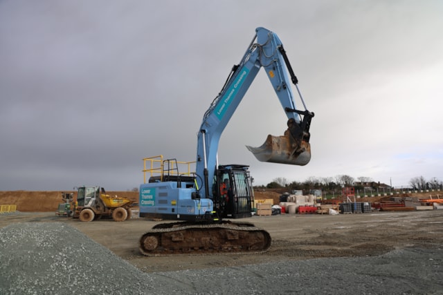 Zero emission excavator at Coalhouse Point - February 2026