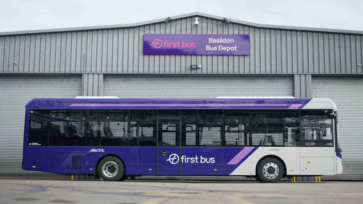Electric Bus at Basildon Depot