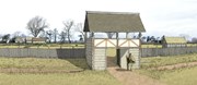 Reconstruction of the Early Medieval Gatehouse at Conington © Oxford Archaeology: Reconstruction of the Early Medieval Gatehouse at Conington © Oxford Archaeology