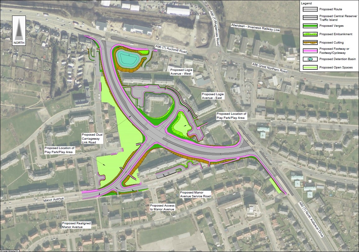 Updated design for Haudagain Improvement scheme incorporating new road