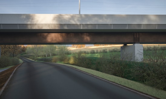 Visualisation of the Lower Thorpe viaduct crossing Banbury Lane: Visualisation of the Lower Thorpe viaduct crossing Banbury Lane